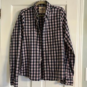 Hollister California Mens Plaid Dress shirt size XL